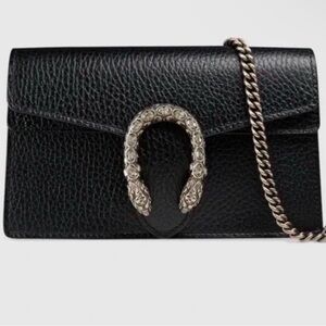 Gucci Super Mini Dionysus Black Leather Bag - authentic brand new